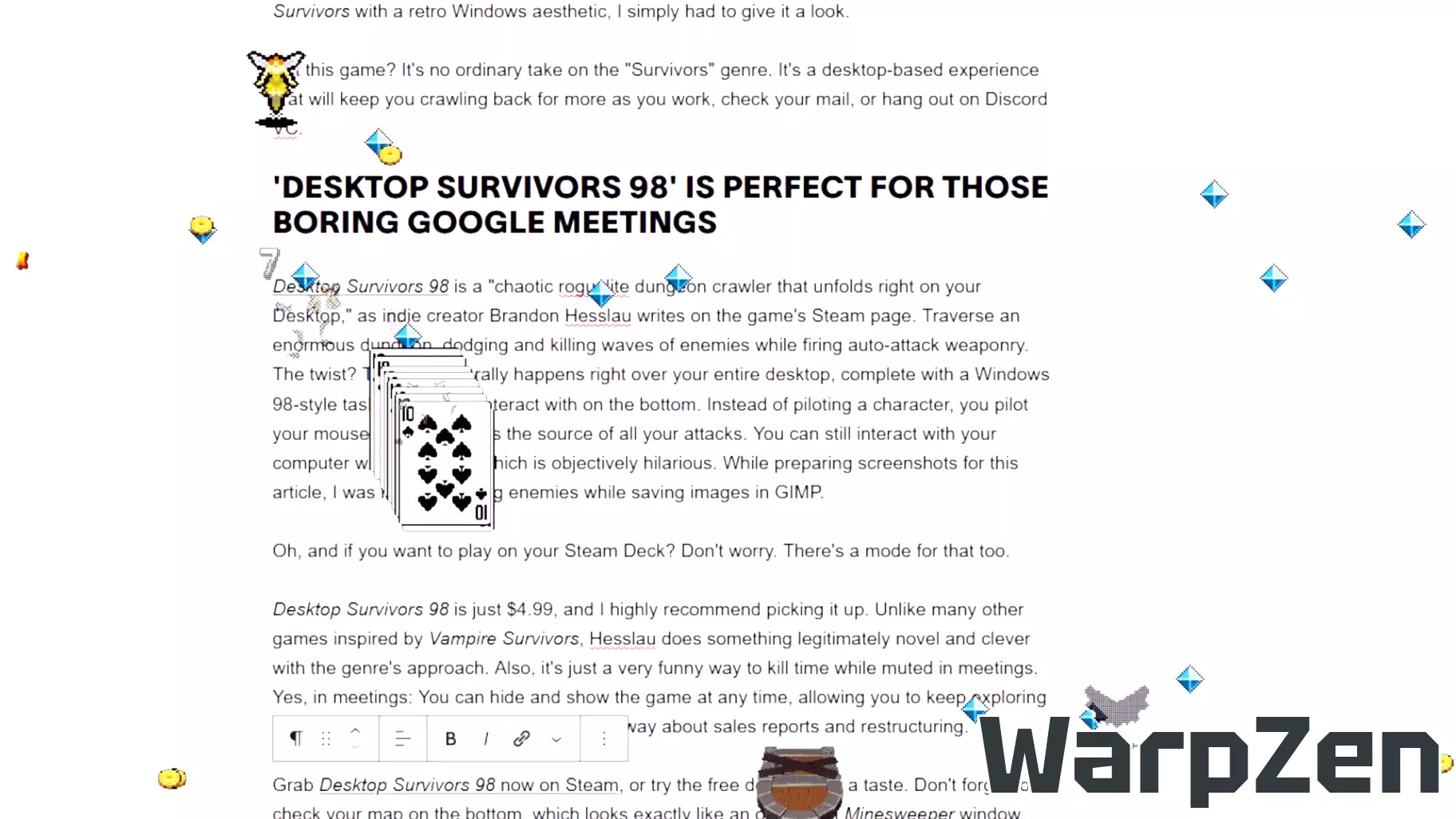 Retro Gaming Comes to Life on Your Desktop with 'Desktop Survivors 98'