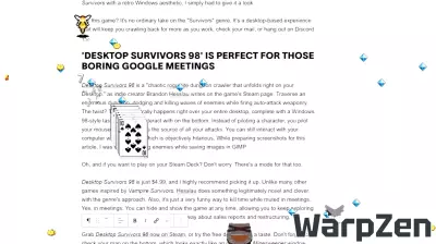 Retro Gaming Comes to Life on Your Desktop with 'Desktop Survivors 98'